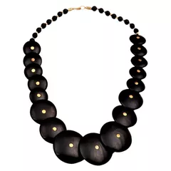 Funky Necklace 'Black Beauty': Girl's Big Beads Chain for Casual Party Wear (30139)