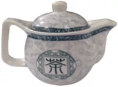 Ceramic Kettle 'Mystic Symbol': Small 350 ml Chinese Tea Pot, Steel Strainer Included (11807)