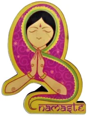Wooden Fridge Magnet: Namaste India (11955)