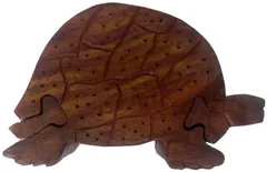 Magic Wooden Puzzle Tortoise Box 'Go Slow': Handmade Mystery Keepsake Box Game Gift (11967)