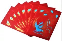 Paper Card-Envelope Pack (Set of 10) 'Merry Peacock': Handmade Organic Paper Cards 5*3 inches for Personalized Greetings (11455A)