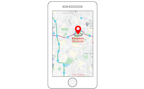 Ecommerce mobile app showing Google map for accurate location capture for hyperlocal ecommerce orders.