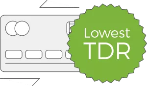Infographic showing lowest TDR rate offered by StoreHippo for payment gateway integration.