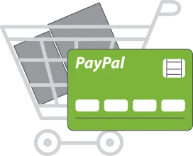 An shopping cart with boxes & Paypal card depicting adaptive payment using inbuilt StoreHippo tool.