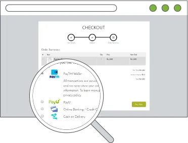 Admin panel showing customized checkout flow and payment gateway options using StoreHippo.