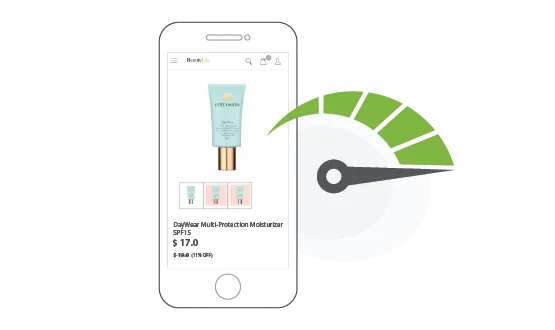 Mobile site with faster speed achieved by using PWA stores built on StoreHippo ecommerce platform.