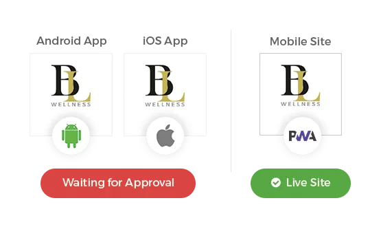 Android & iOS waiting for approval while PWA stores built on StoreHippo platform go live instantly.