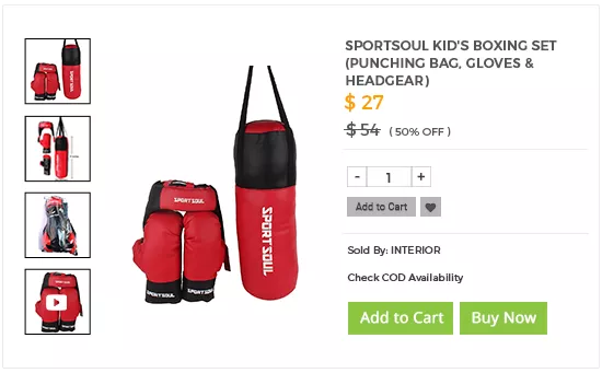 Product page of an online sporting goods store built using StoreHippo ecommerce platform.