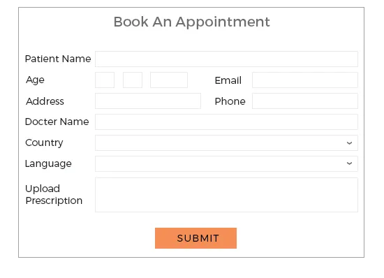 Book an appointment form of a medical and healthcare services portal built by StoreHippo ecommerce platform.