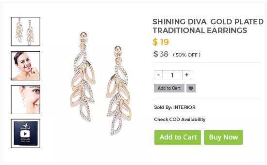Product page of an online earrings store built using StoreHippo ecommerce platform.