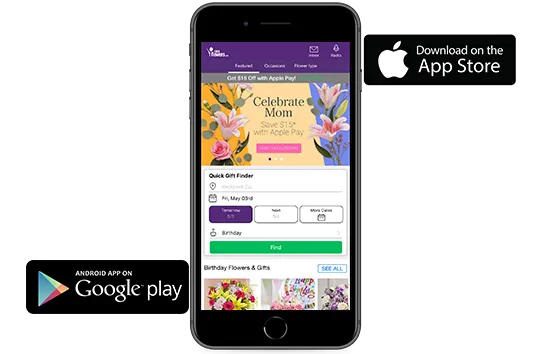 Android and iOS mobile apps for an online flowers store, built using StoreHippo ecommerce platform.