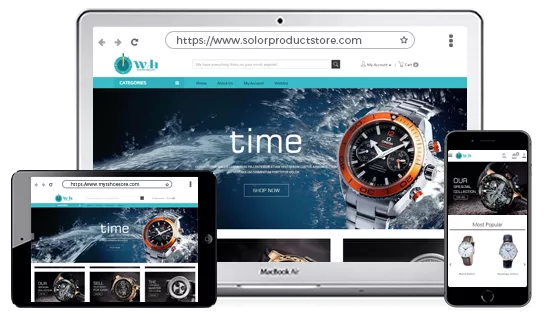 Device optimised online store for men's & ladies watches designed using 100+ proffessional themes offered by StoreHippo