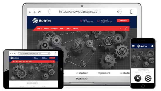 Multi-device optimised online industrial gears store designed using 100+ proffessional themes offered by StoreHippo