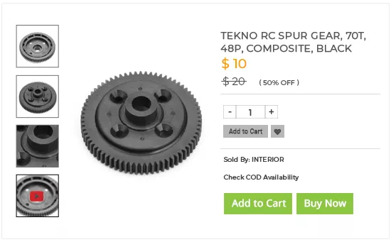 Product page of an online gears store built using StoreHippo ecommerce platform.