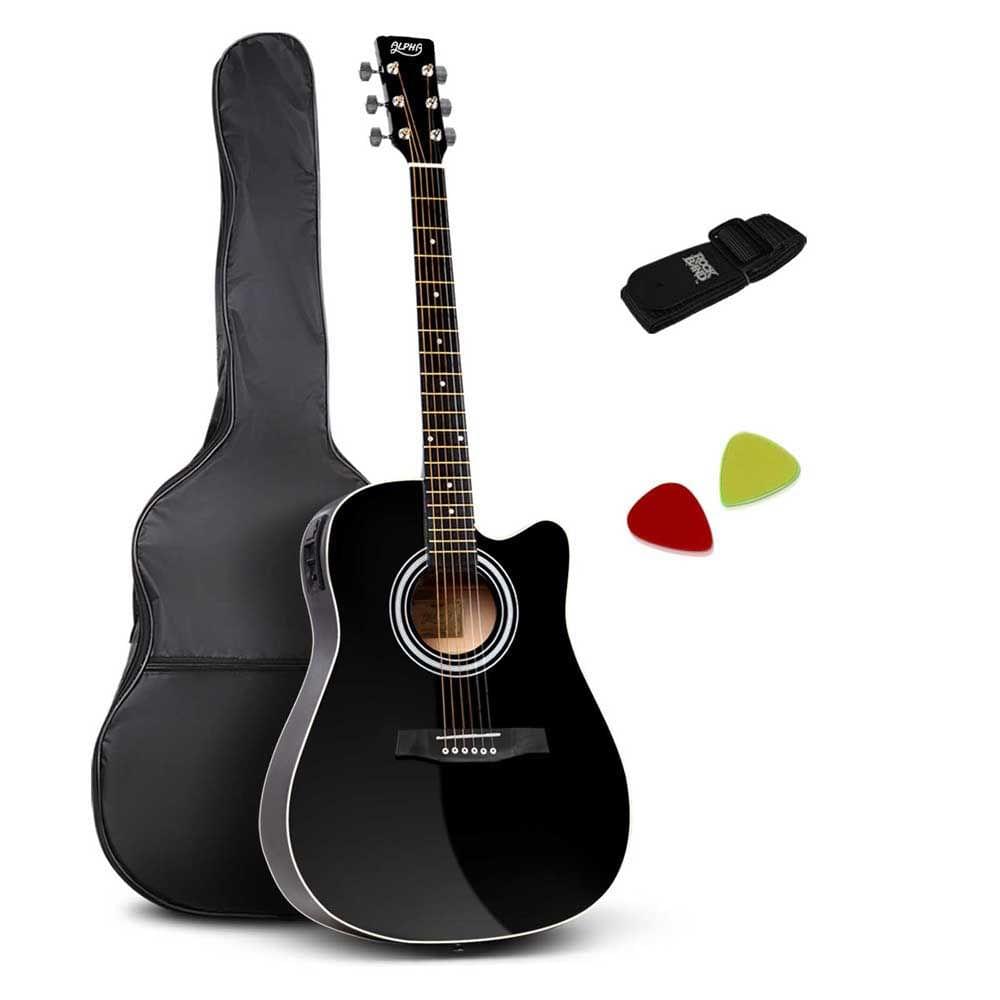 41" 5- Band EQ Electric Acoustic Guitar Full Size Black