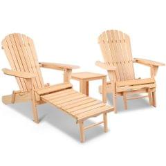 Adirondack Chairs and Ottoman Set