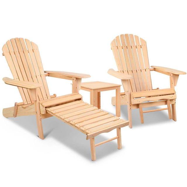Adirondack Chairs and Ottoman Set
