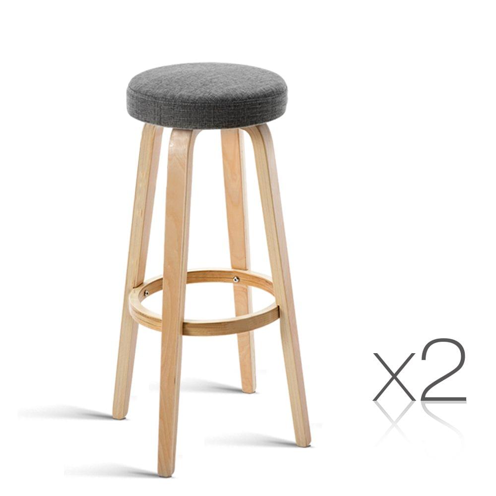 Set of 2 Fabric Bar Stools