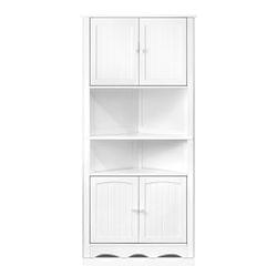 5-Tier Corner Storage Cabinet White