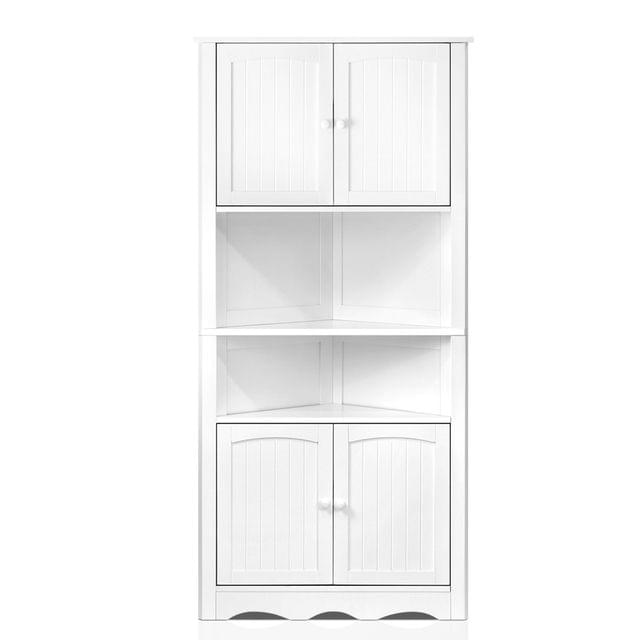5-Tier Corner Storage Cabinet White