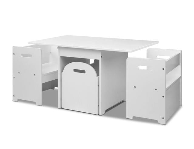 Kids Table and Chair Set White