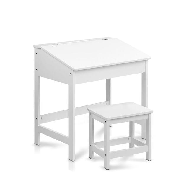 Kids Lift-Top Desk and Stool White