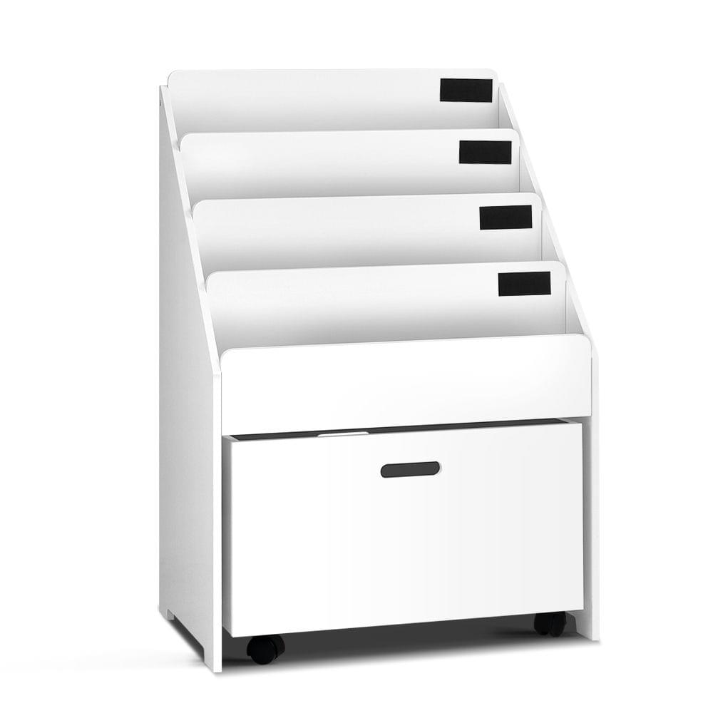 Kids Bookshelf with Drawer White