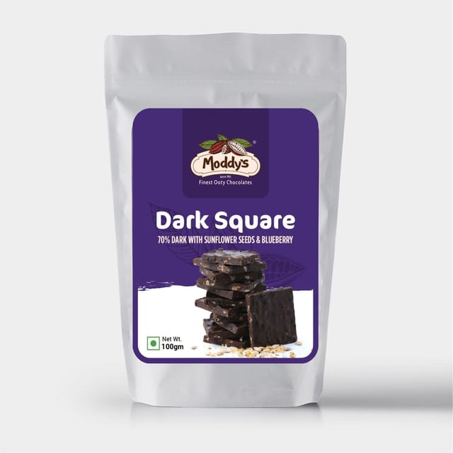 Dark Square - 70% Dark Sunflower
Seed and Blueberry