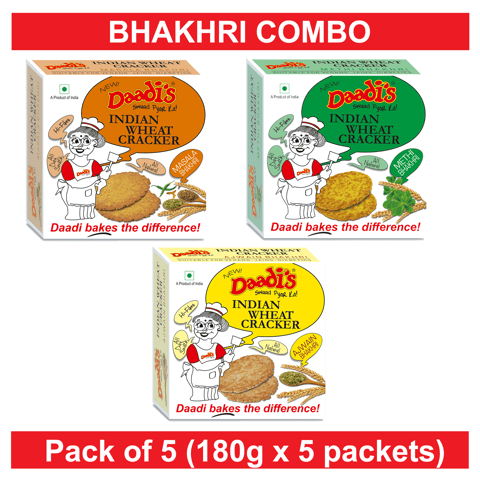 Bhakri 180g (Pack Of 3) (Methi 1, Masala 1, Ajwain 1)
