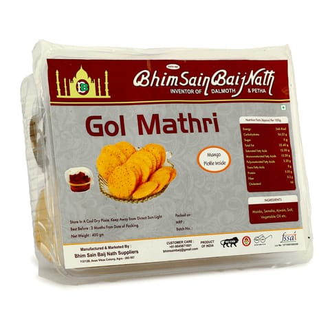 Gol Mathri with Home Made Mango Pickle