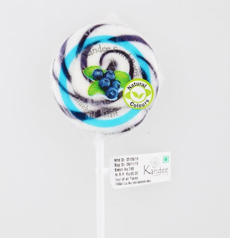 Blueberry Blast Candy - Pack of 6 Pops -Kandee Swirl Pop
