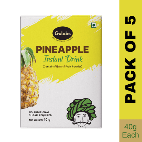 Gulabs Pineapple Instant Drink Powder (Pack of 5)