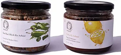 Chopped Green Chilli Pickle And Lemon Pickle Combo