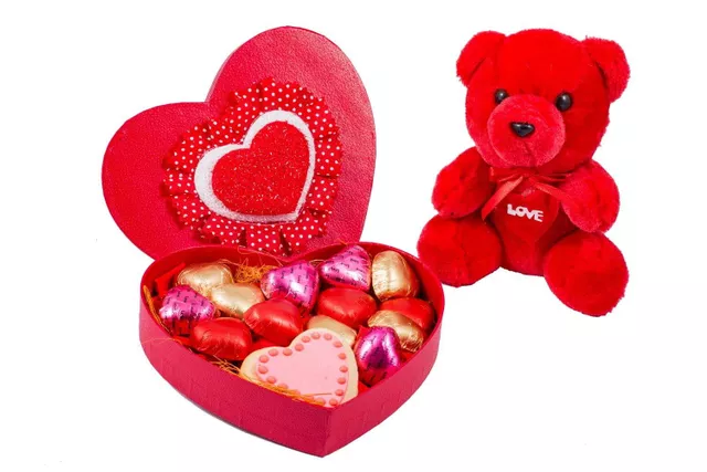 Chocolate Heart Box With Teddy