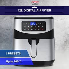 Kitchen Couture 12 Litre Air Fryer Multifunctional LCD One Touch Display Silver