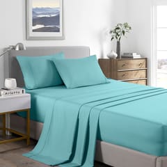 (SINGLE) Casa Decor 2000 Thread Count Bamboo Cooling Sheet Set Ultra Soft Bedding - Aqua