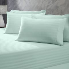 (QUEEN)Royal Comfort 1200 Thread Count 3 Piece Combo Set 100% Egyptian Cotton Striped  Chambray