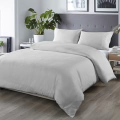 (QUEEN)Royal Comfort Bamboo Blended Quilt Cover Set 1000TC Ultra Soft Luxury Bedding - Queen - Portland Grey