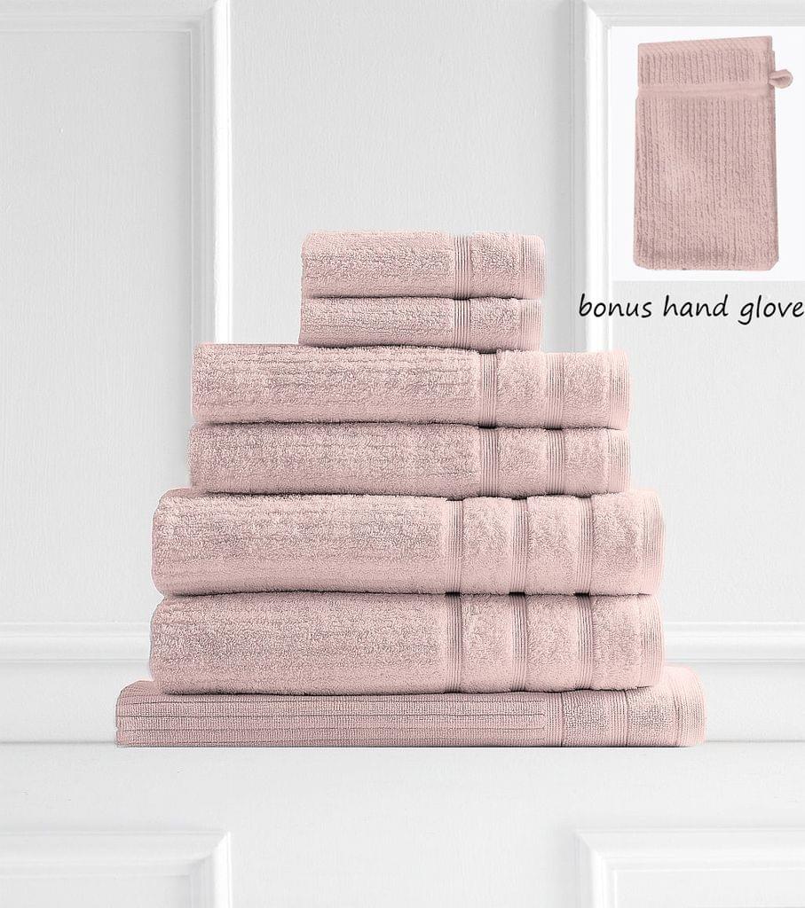 Royal Comfort Eden Egyptian Cotton 600GSM 8 Piece Luxury Bath Towels Set - Blush