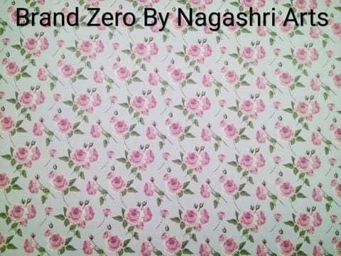 Brand Zero 120 Gsm Decoupage Paper - 23 Inches By 35 Inches Pack of 1 - Gray Background With Pink Roses Paper