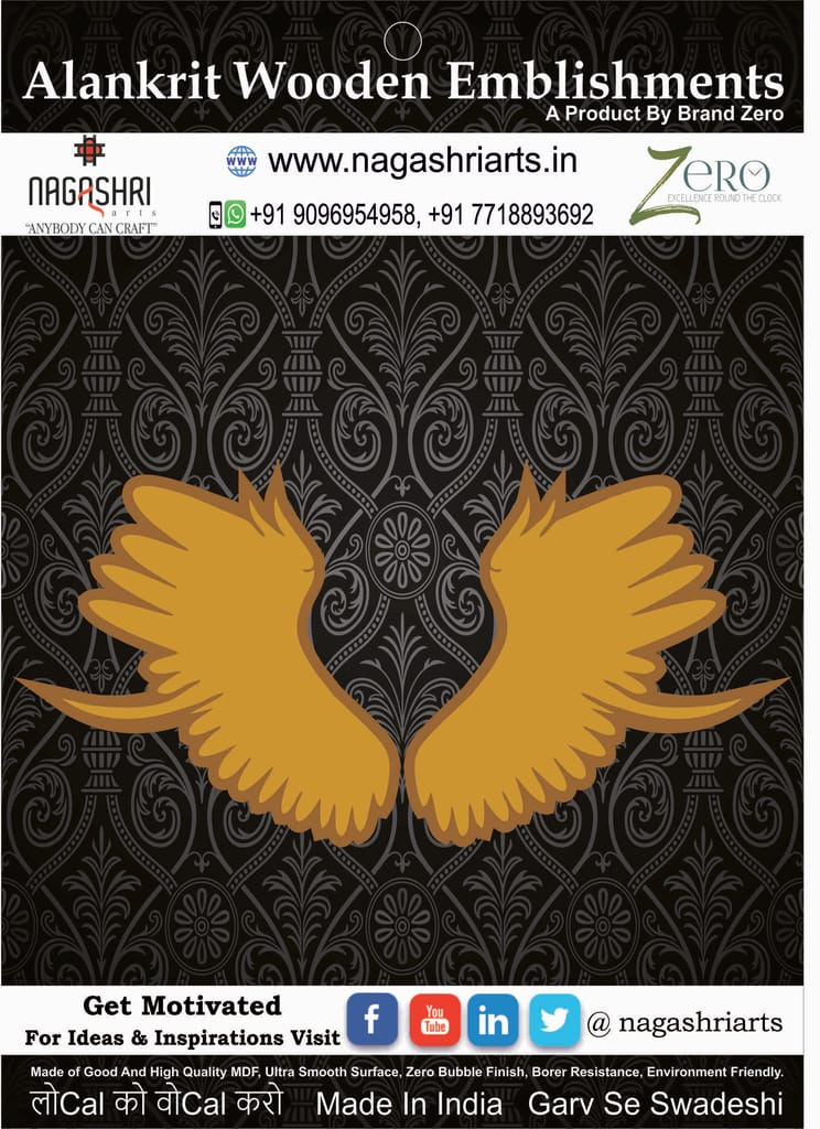 Brand Zero MDF Angle Feather Coaster With Border Frame D3 - Pack of 2 Pairs