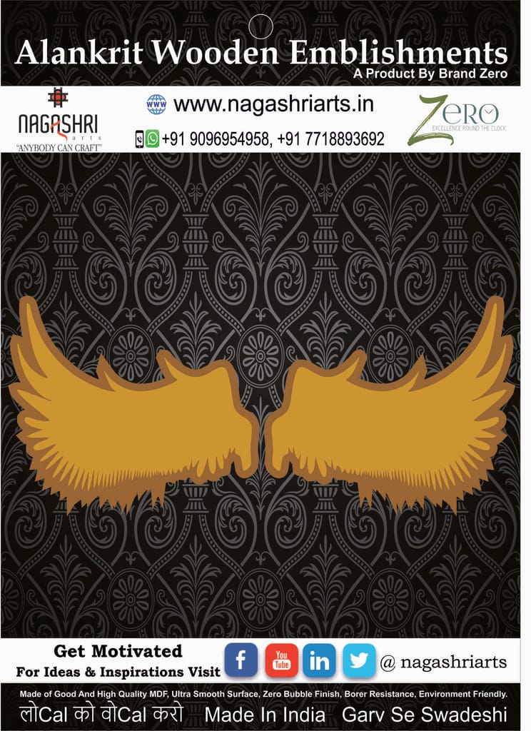 Brand Zero MDF Angle Feather Coaster With Border Frame D4 - Pack of 2 Pairs