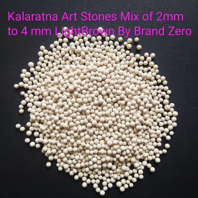 Brand Zero Kalaratna Art Stones -Mix Size From 2 mm To 4 mm  - Light Brown Colour - Pack of 50 Grams
