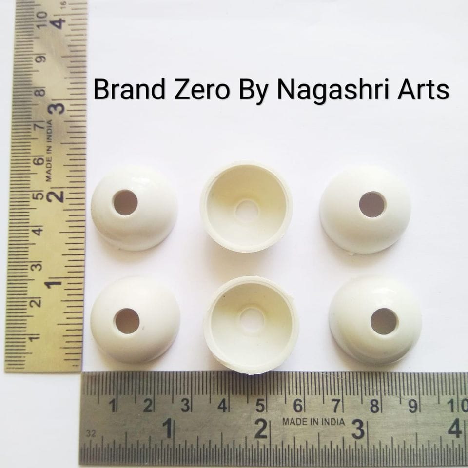 Brand Zero Pack of 6 pcs Big Size White color Plastic Jumka making Base