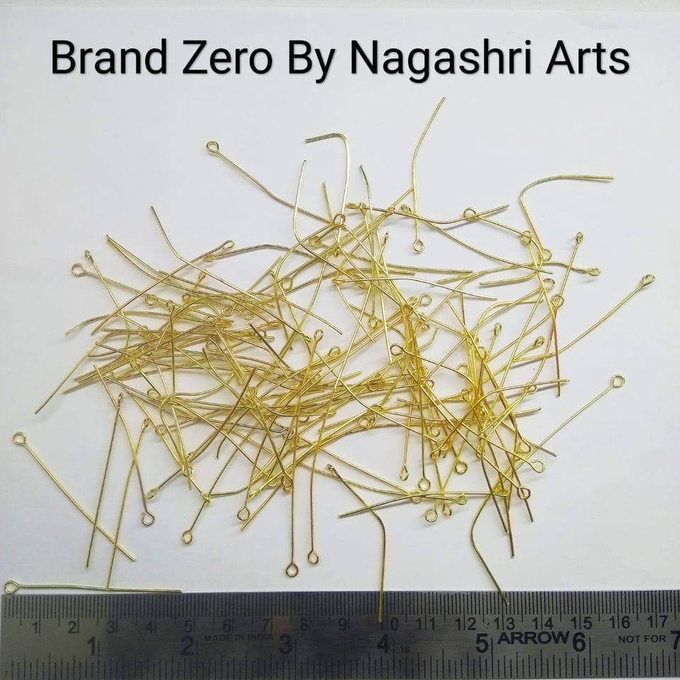 Brand Zero Pack of 20 Gms - 47mm Length Gold I pins