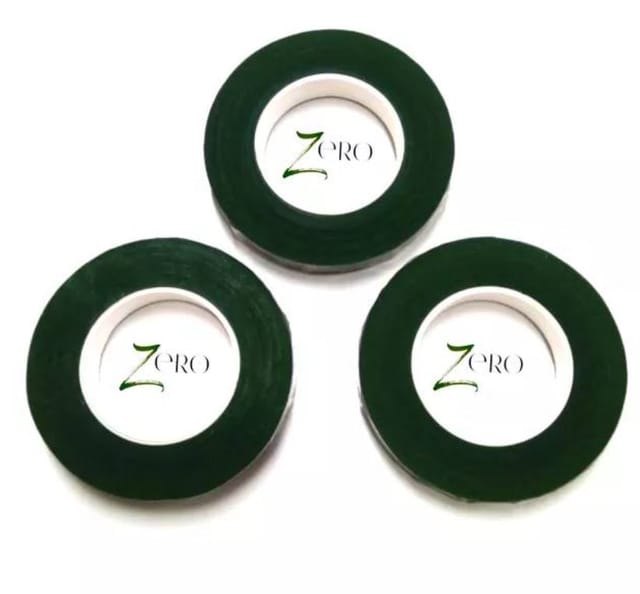 Brand Zero - Flower Making Floral Tape Dark Green Color - 20 Meters Roll
