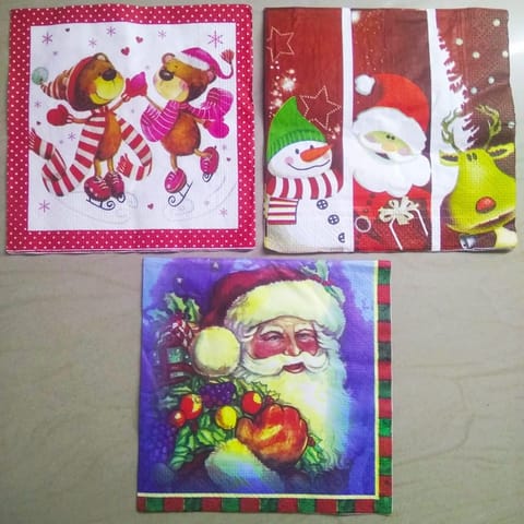 Decoupage Napkin/ Tissue Papers - 33 cm by 33 cm Santa Decoupage Napkin/ Tissue Papers - 33 cm by 33 cm Santa