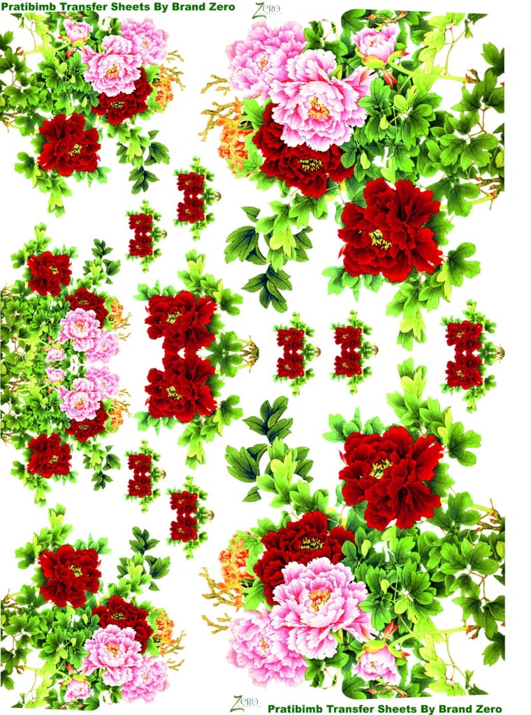 Brand Zero Pratibimb Transfer Sheets - Floral Bunch
