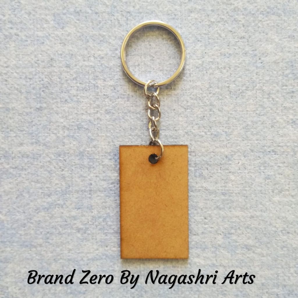 Brand Zero MDF Key Chain Rectangle Design - Select Your preferred Size & Thickness