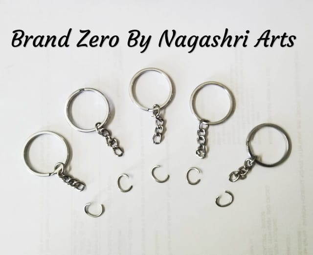 Brand Zero Key Rings With Chain -  Pack of 5 Pcs